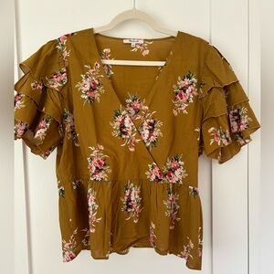 Madewell Surplice Ruffle Sleeve Blouse